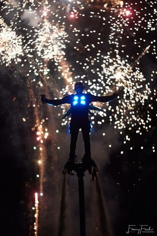Flyboard pyrotechnics effects