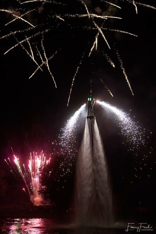 Flyboard pyrotechnics firework