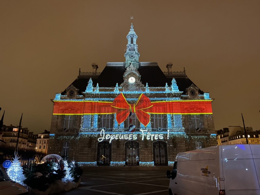 video mapping mairie noel